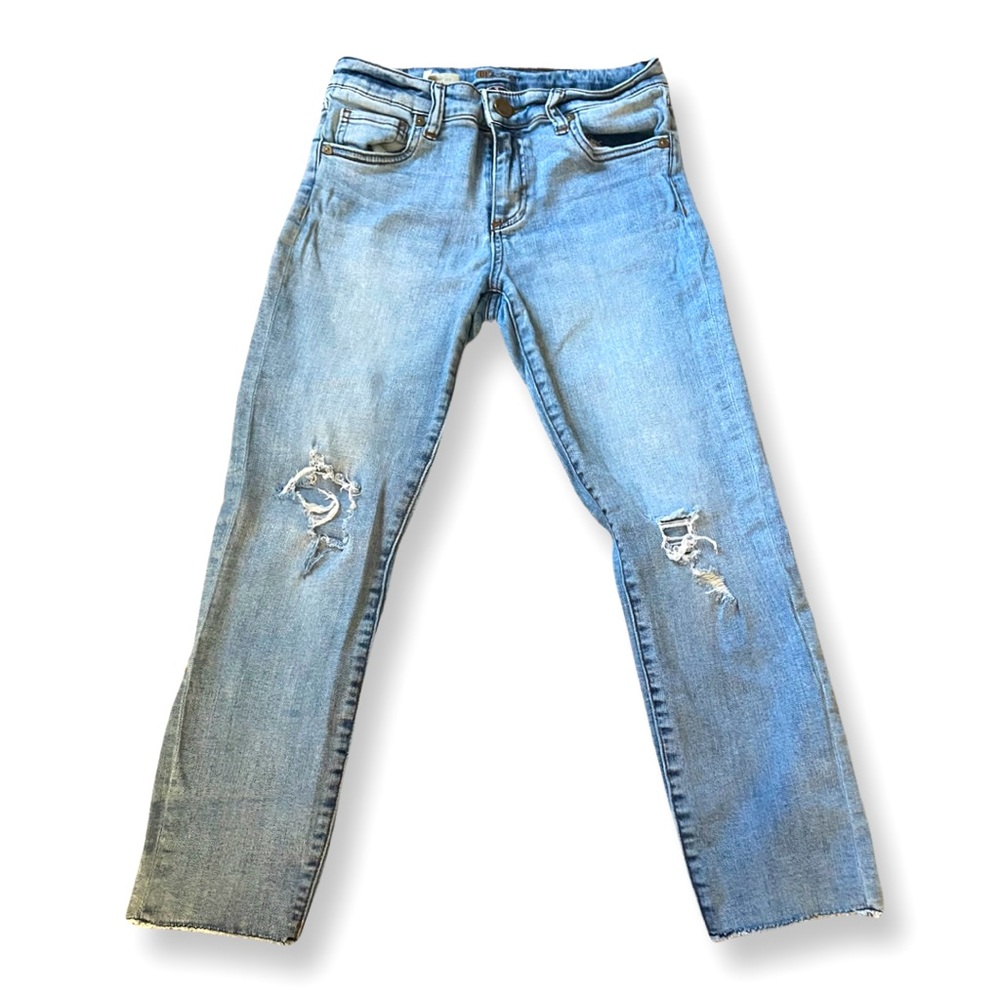 Kut From The Kloth Distressed Crop Straight leg Jeans, size 4